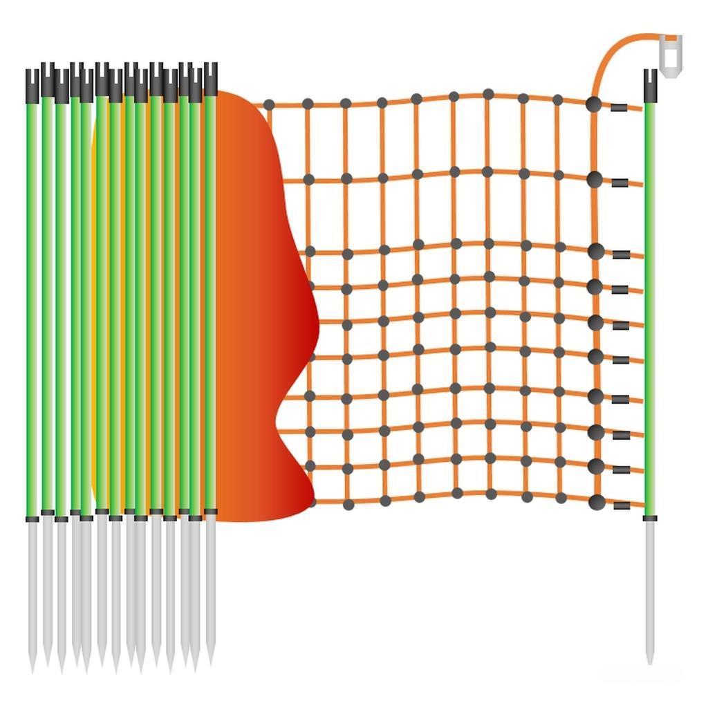 Ernteschutz Elektronetz »Euronetz« Elektrozaun · 50m 1 Spitze, 65cm