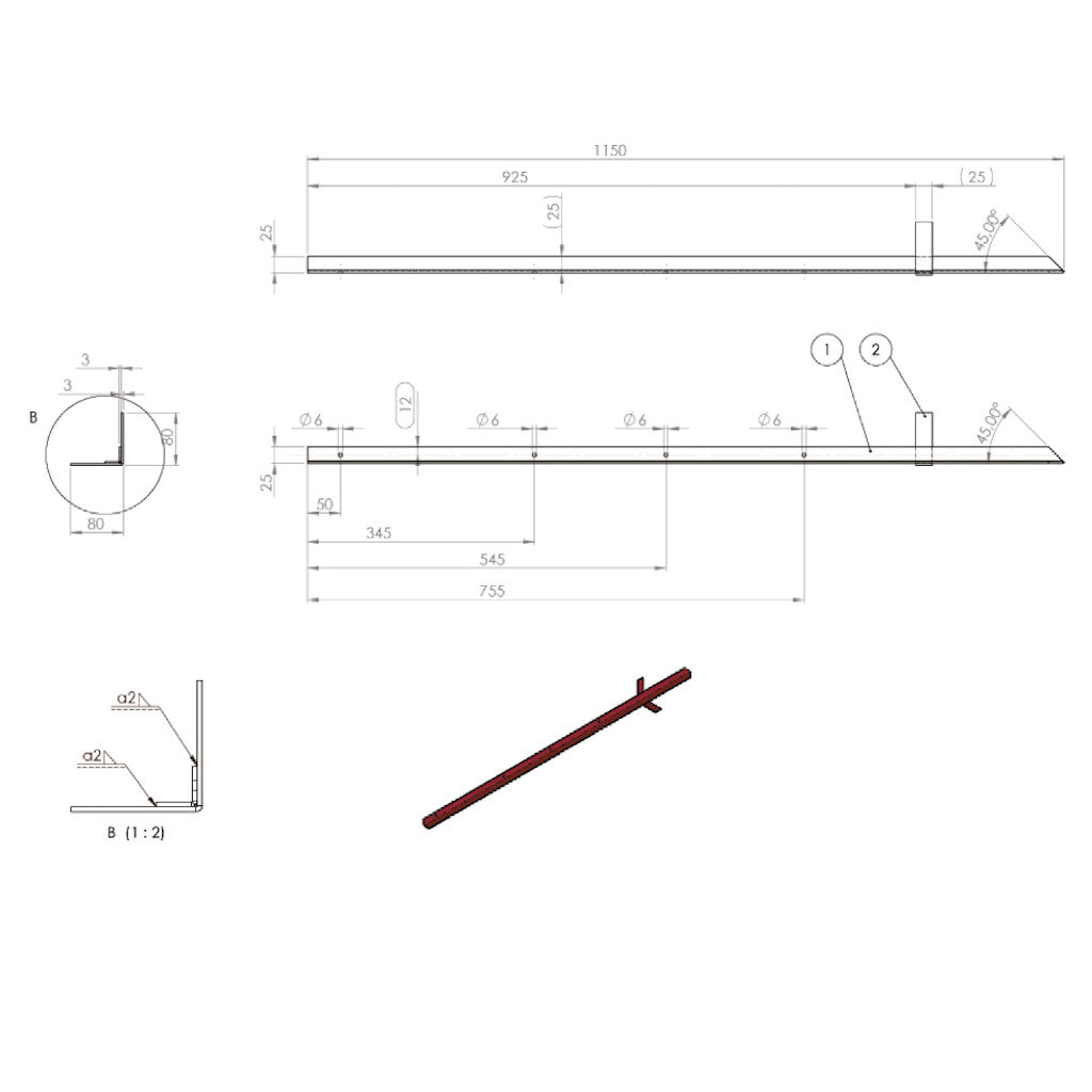 Winkeleisenpfähle »Classic« 10x, harte Böden, Ecken · 3mm, 115cm