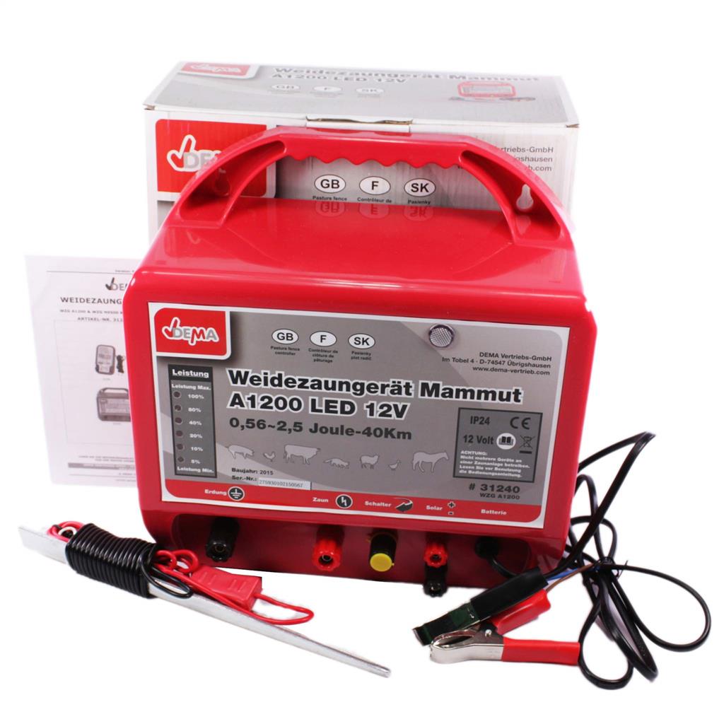 Weidezaungerät 12v »Mammut A1200« bis 40km