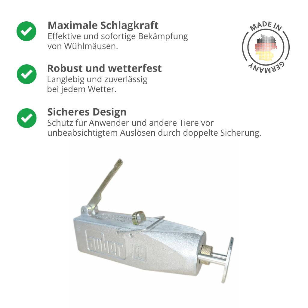 2x Wühlmaus Selbstschussfalle Auber »Set« inkl. 50 Platzpatronen