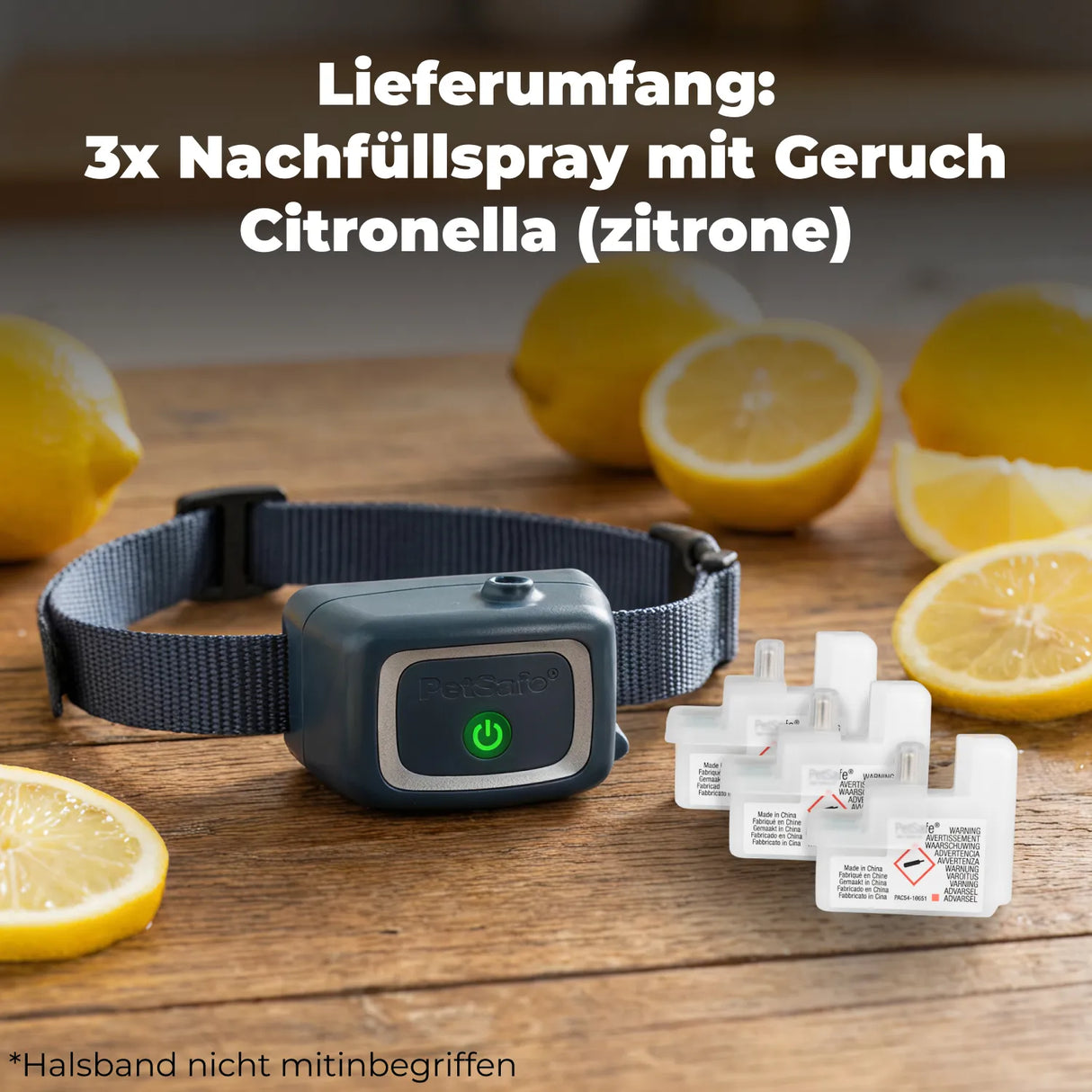 3x Nachfüllpatrone zu Petsafe Sprühhalsband »Spray Deluxe« Citronella · zitrone