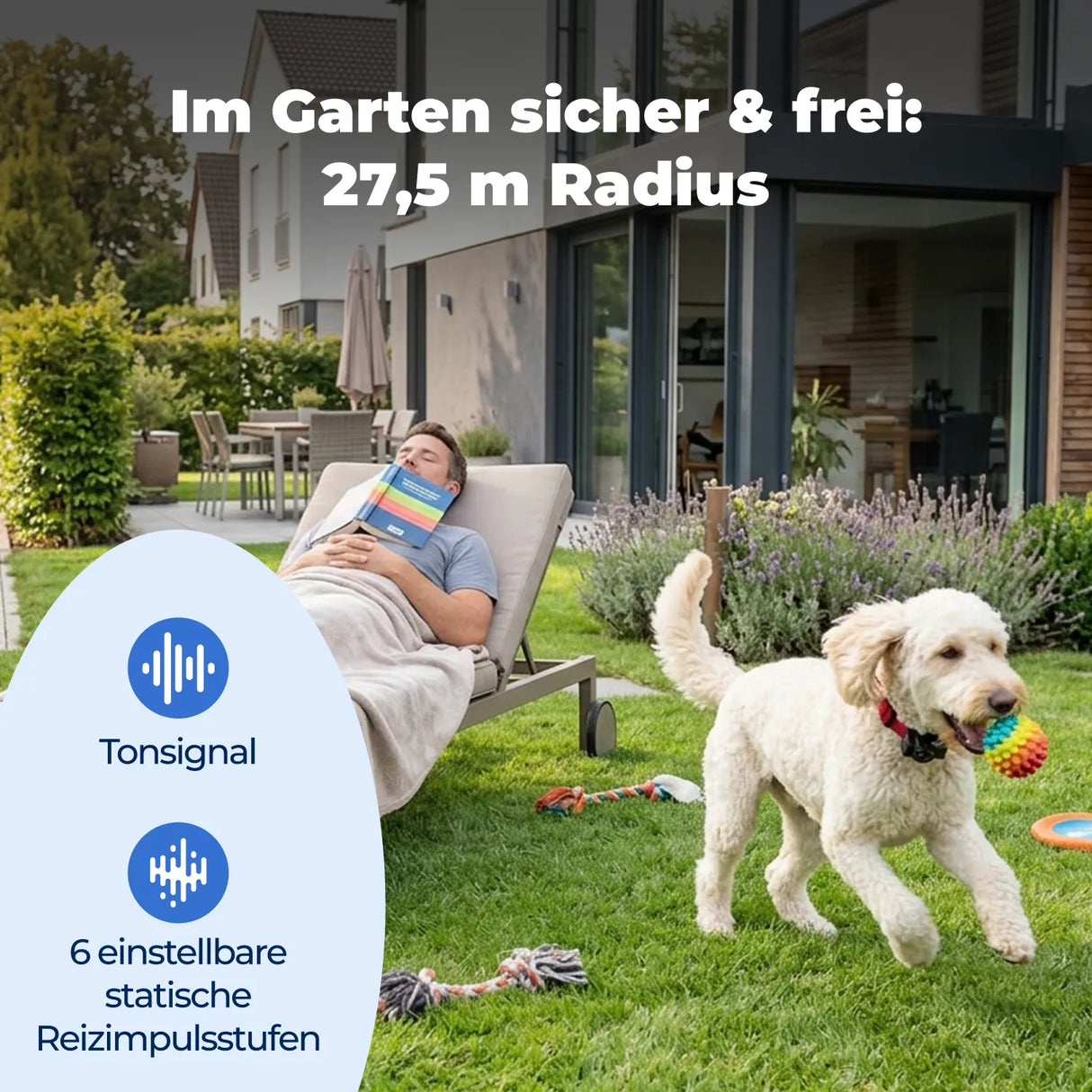 Unsichtbarer Hundezaun 27,5m Radius »Drahtlos Comfort« · ab 3,6kg