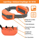 Teletakt »sportDog« Handgerät, Halsband, Beeper · 1,6km, 7-stufig