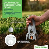 ERPINA® Wühlmaus-Zangenfalle »Pro« mit Köderplatte · sichere Wühlmausbekämpfung