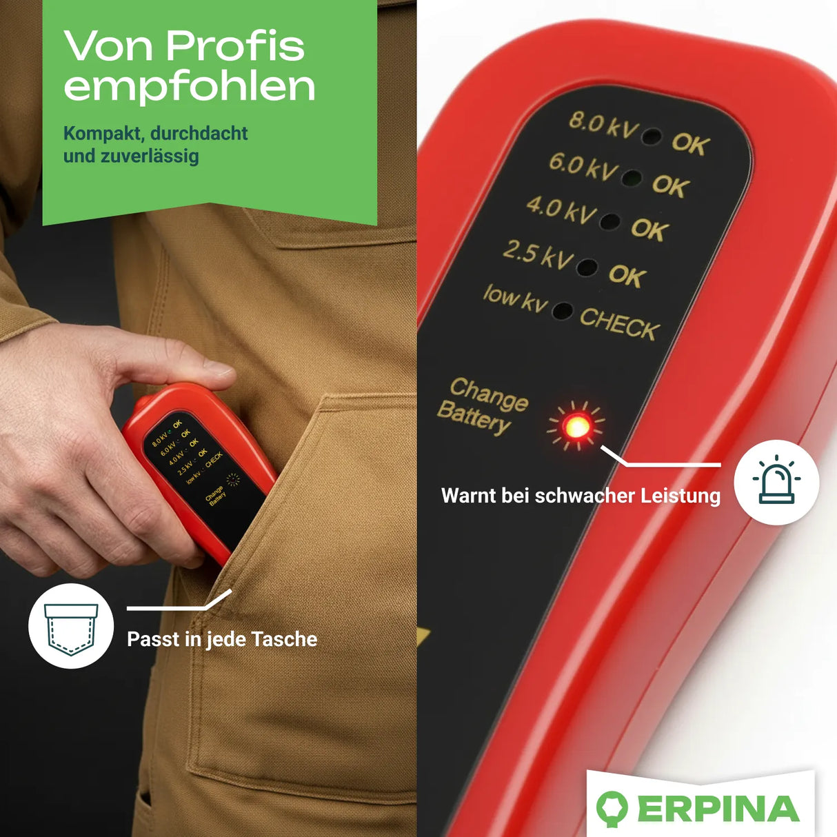 Zaunprüfer »Redster« Weidezaunprüfer mit Sensor · bis 8.000V