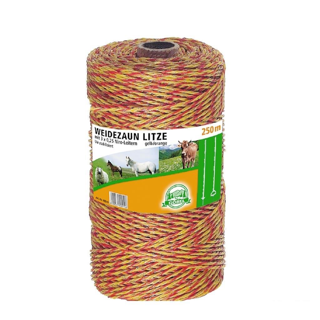 Weidezaunlitzen »Jumbo« Kunststofflitze · 250m, gelb-orange