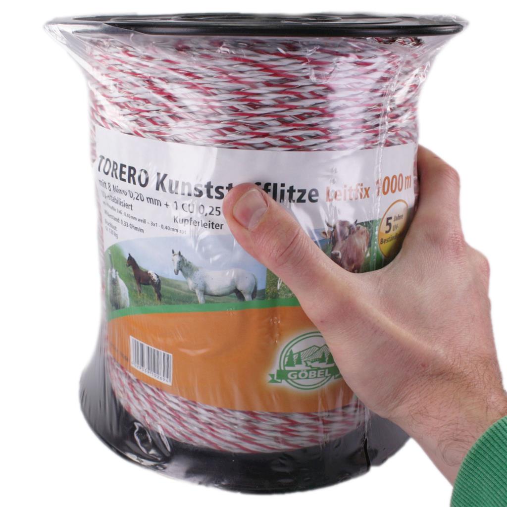 Weidezaunlitze »Torero« Kunststofflitze · 1000m, weiß-rot