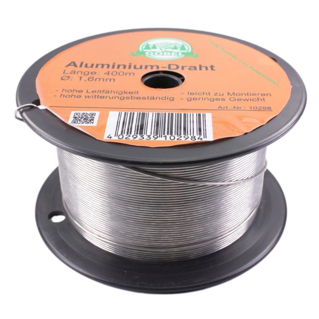 Göbel Weidezaun-Aluminiumdraht – 400 M, 2,0 Mm Ø, Hochleitfähig, 0,009 Ohm/m, Rostfrei, Witterungsbeständig – Für Maximale Zaunspannung