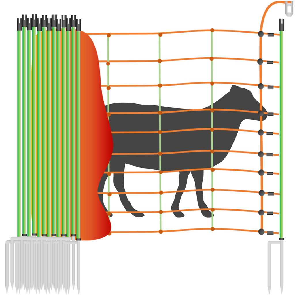 Schafzaun »Euronetz« Elektrozaun · 50m 2 Spitzen, 106cm