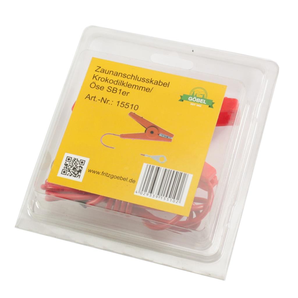 Weidezaun Anschlusskabel »Croko« Krokodilklemme / Öse, 100cm