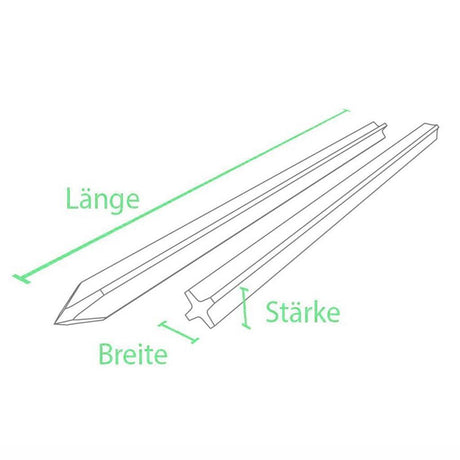 Recycling Pfähle »Kreuz« Zaunpfosten · 7x7cm, 1,85m