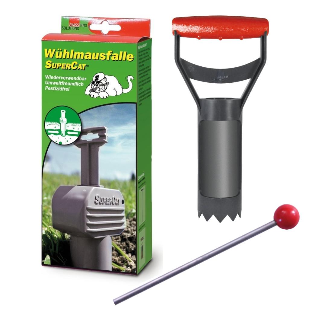 1x Wühlmausfalle »SuperCat Pro« Falle mit Stab & Stecher