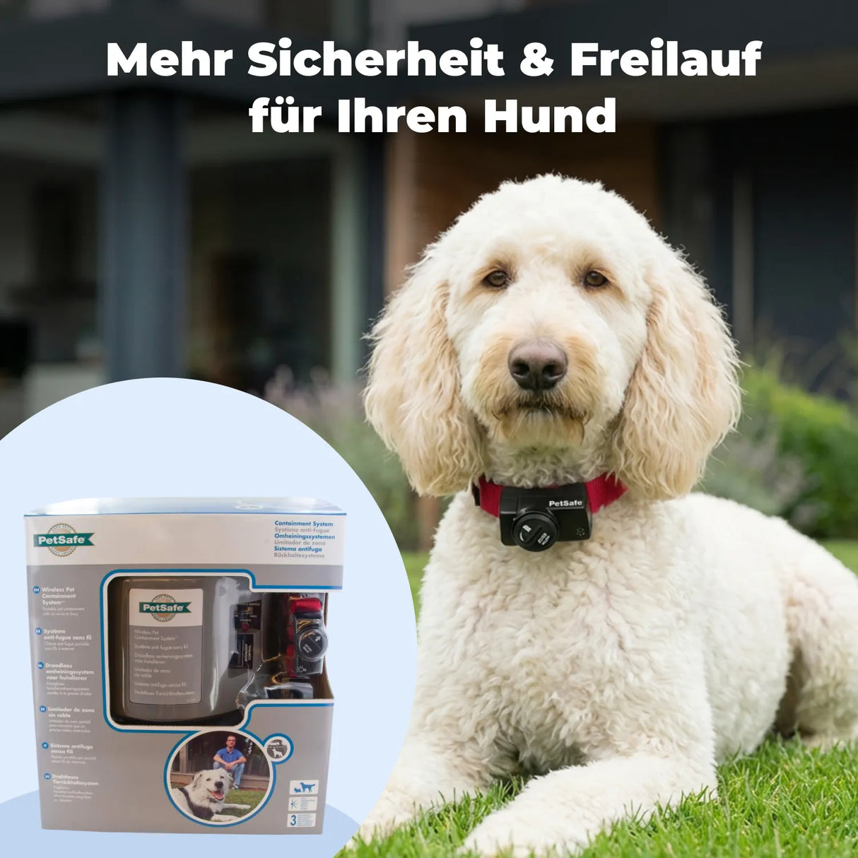 Unsichtbarer Hundezaun 27,5m Radius »Drahtlos Comfort« · ab 3,6kg