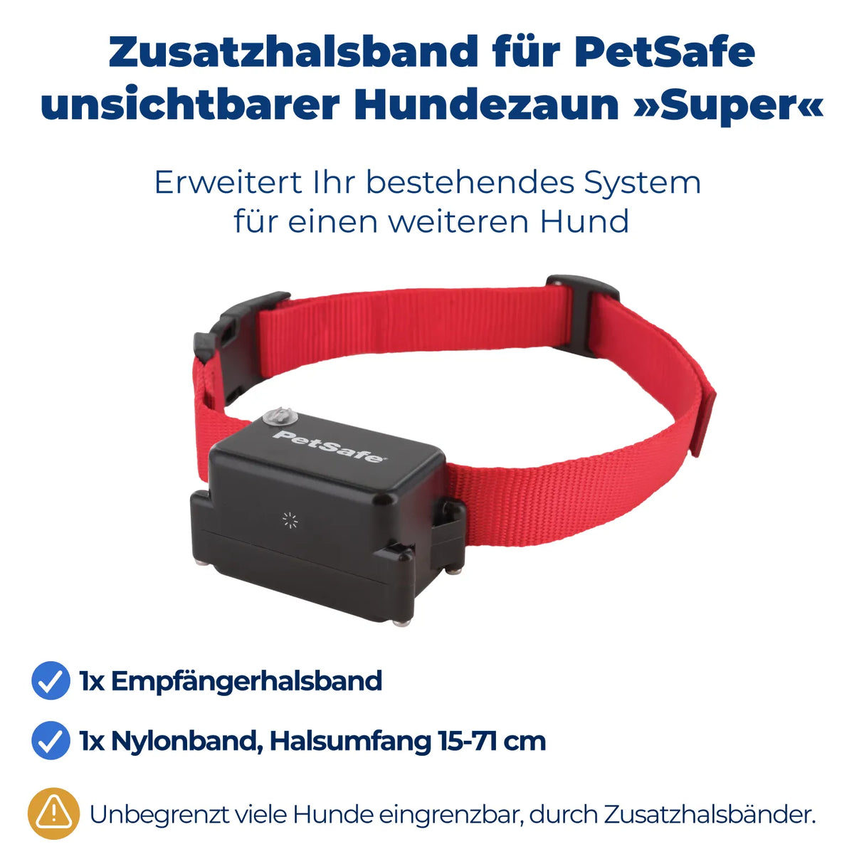Unsichtbarer Hundezaun »Super« Zusatzhalsband mit Ton, Impuls & Vibration