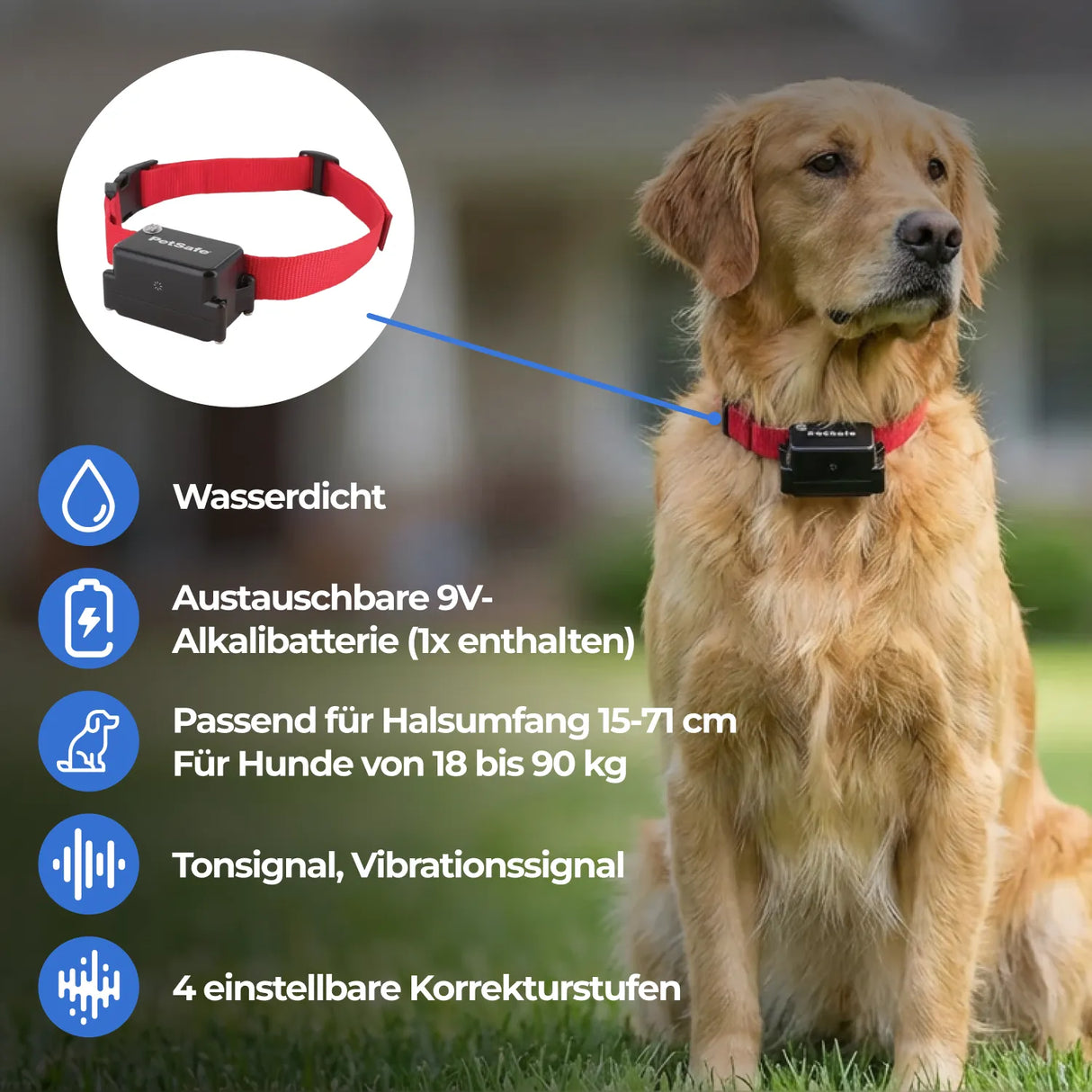 Unsichtbarer Hundezaun »Super« Zusatzhalsband mit Ton, Impuls & Vibration