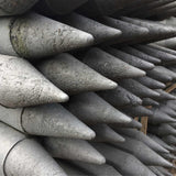 165 x Recyclingpfähle »Rund« 1,30m 4,5cm Palette